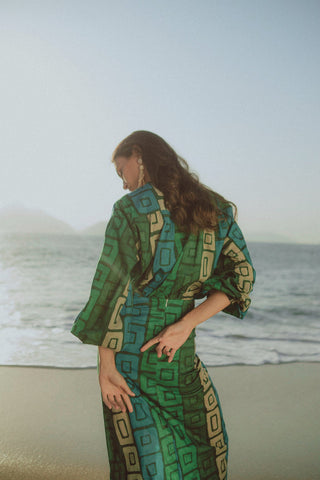 CAMISA ZELHA CLEO ESTAMPA VERDE S25