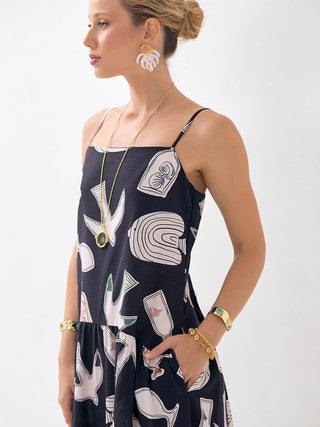 Vestido Arco Babado Alcinha Egeu