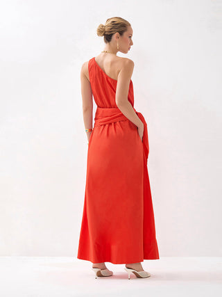 Vestido Ombro Único Flame com faixa