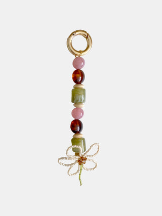 Bag Charm Flor Off e Pedras
