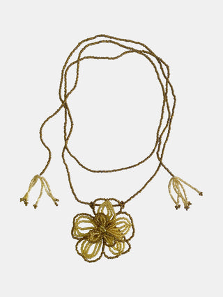 Colar Flor de Arame Áurea