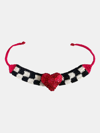 Choker Crochê Coração