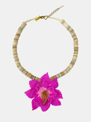 Colar Flor Rosa