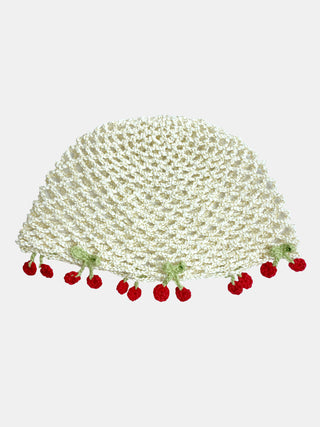 Touca Crochê Cereja