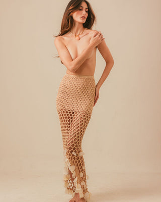 Vestido-Saia Iara Crochê Bordado Escama