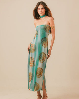 Vestido Clara Midi Tule Estampado TQC