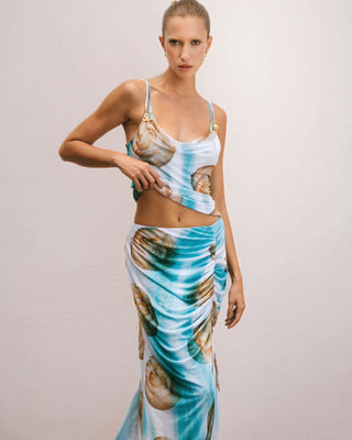 Saia Tarsila Midi Fenda Lateral Franzida