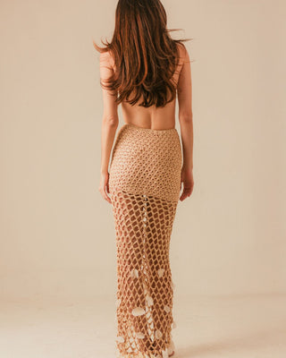 Vestido-Saia Iara Crochê Bordado Escama