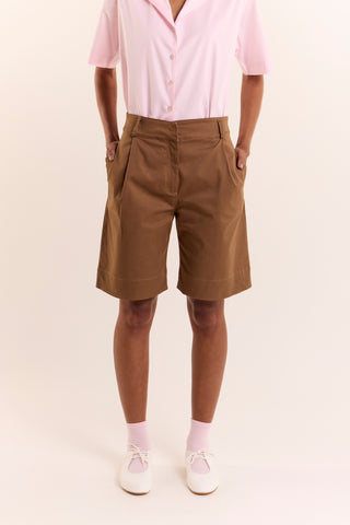 Bermuda Baguete Alfaiataria Caramelo