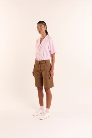 Bermuda Baguete Alfaiataria Caramelo