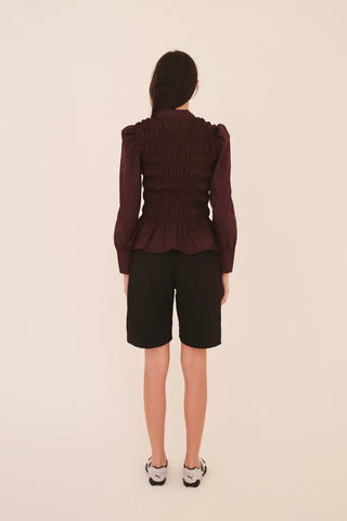 Blusa Colmeia Manga Longa Vinho