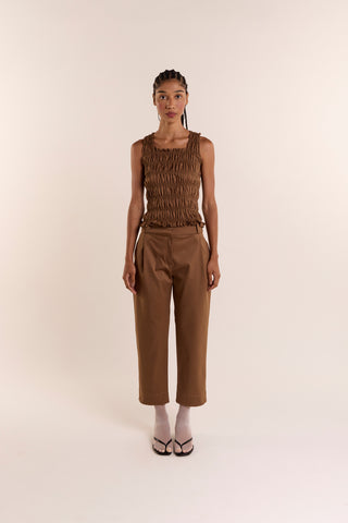 Calça Baguete Alfaiataria Caramelo