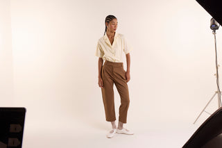 Calça Baguete Alfaiataria Caramelo