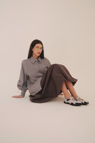 Camisa Coffee Listrada Cinza