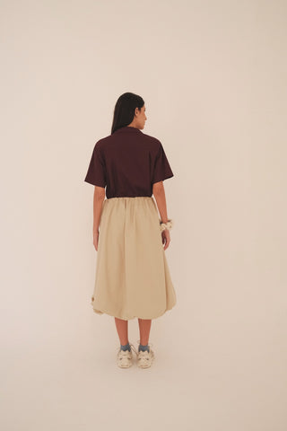 Saia Balonê Midi Latte