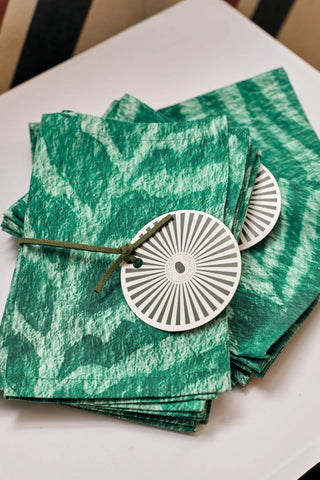 SET 6 GUARDANAPOS ZEBRA VERDE OLIVE