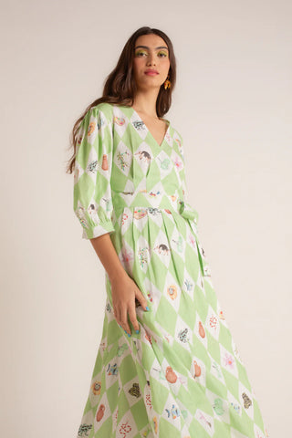 VESTIDO TRANSPASSE CALEIDOSCOPIO AMAZONICO