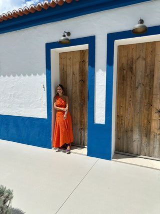 VESTIDO OMBRO SÓ ANGICO LARANJA W25