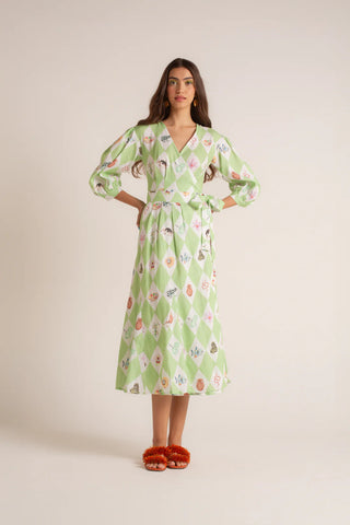 VESTIDO TRANSPASSE CALEIDOSCOPIO AMAZONICO