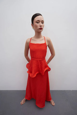 Vestido com jabour ondas