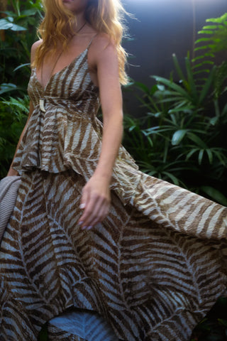 VESTIDO PONTA VERÔNICA ZEBRA CARAMELO W25