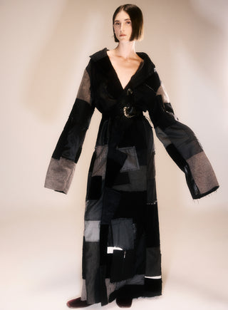 Sobretudo Patchwork Black Suture