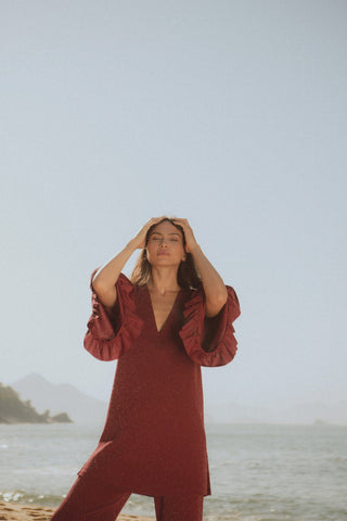 VESTIDO RITA LUREX VINHO S25