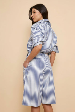 BERMUDA OBA LISTRADA AZUL JEANS